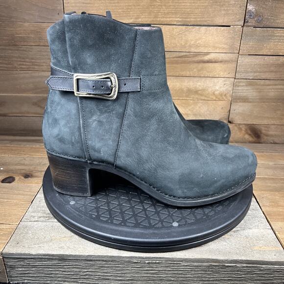 Dansko Hartley Boot Womens Size 41 US 11-11.5 Gray Nubuck Block Heel Bootie - Picture 1 of 10